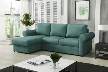 Monaco Hjørnesofa - Turkis - Møbler - Sofaer - Sovesofaer