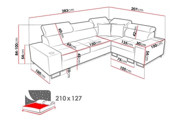 Morenia 3-pers. Hjørnesovesofa Venstre - Hvid - Møbler - Sofaer - Sovesofaer