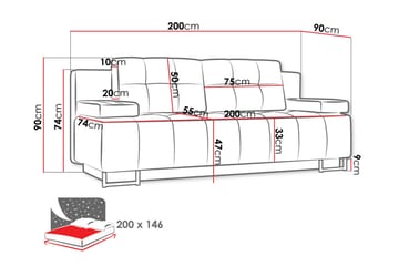 Morenia 3-pers. Sovesofa - Grå - Møbler - Sofaer - Sovesofaer