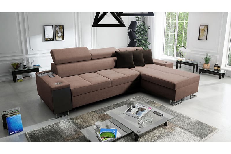Morenia 3-pers. Hjørnesovesofa Højre - Brun - Møbler - Sofaer - Sovesofaer