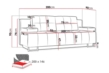 Morenia 3-pers. Sovesofa - Blå - Møbler - Sofaer - Sovesofaer