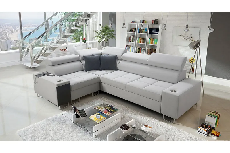 Morenia 3-pers. Hjørnesovesofa Venstre - Hvid - Møbler - Sofaer - Sovesofaer