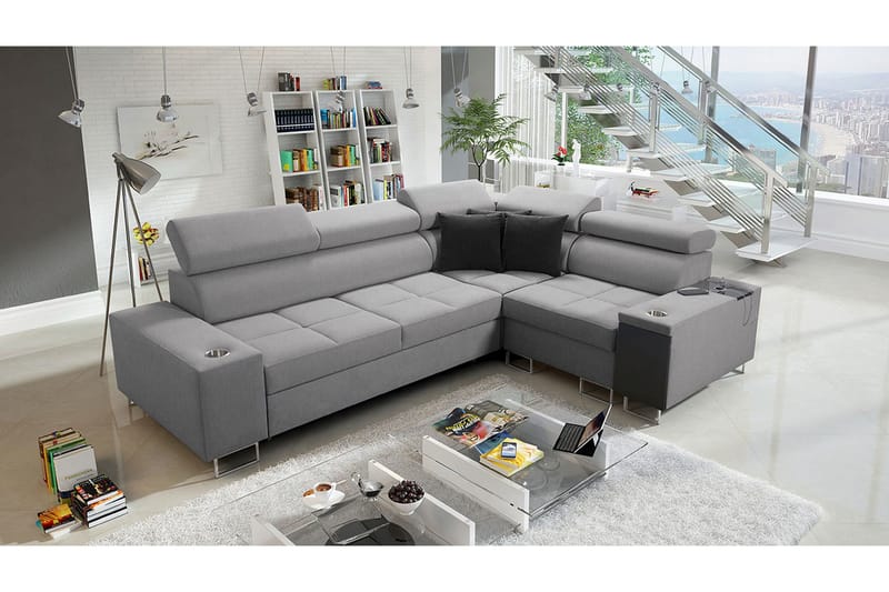 Morenia 3-pers. Hjørnesovesofa Højre - Lysegrå - Møbler - Sofaer - Sovesofaer