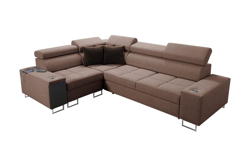 Morenia 3-pers. Hjørnesovesofa Venstre - Brun - Møbler - Sofaer - Sovesofaer