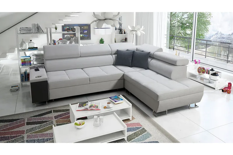 Morenia 3-pers. Hjørnesovesofa Højre - Hvid - Møbler - Sofaer - Sovesofaer