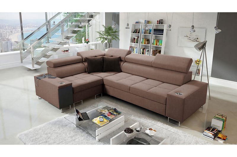 Morenia 3-pers. Hjørnesovesofa Venstre - Brun - Møbler - Sofaer - Sovesofaer