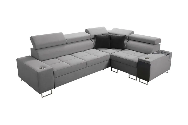 Morenia 3-pers. Hjørnesovesofa Højre - Lysegrå - Møbler - Sofaer - Sovesofaer