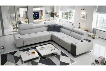 Morenia 4-pers. Hjørnesovesofa Højre - Hvid - Møbler - Sofaer - Sovesofaer