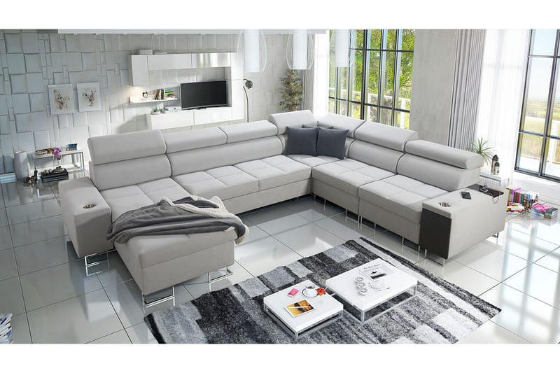 Morenia 4-pers. Hjørnesovesofa Venstre - Hvid - Møbler - Sofaer - Sovesofaer