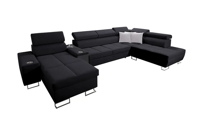 Morenia 4-pers. Hjørnesovesofa Venstre, Sort