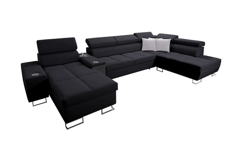 Morenia 4-pers. Hjørnesovesofa Venstre - Sort - Møbler - Sofaer - Sovesofaer