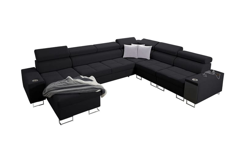 Morenia 4-pers. Hjørnesovesofa Venstre, Sort