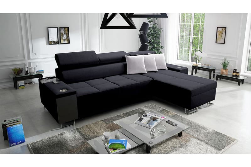 Morenia 4-pers. Hjørnesovesofa Højre - Sort - Møbler - Sofaer - Sovesofaer
