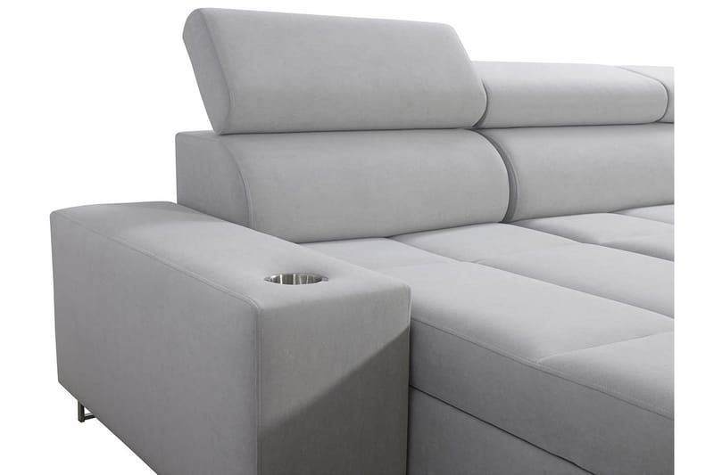 Morenia 4-pers. Hjørnesovesofa Højre - Hvid - Sovesofaer - Hjørnesovesofa - Velour sofaer