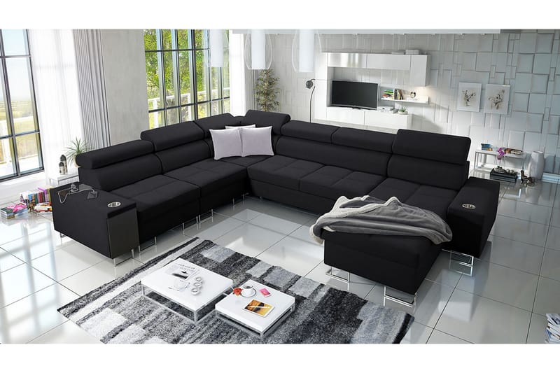 Morenia 4-pers. Hjørnesovesofa Højre - Sort - Møbler - Sofaer - Sovesofaer