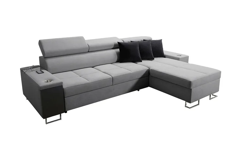 Morenia 4-pers. Hjørnesovesofa Højre, Lysegrå