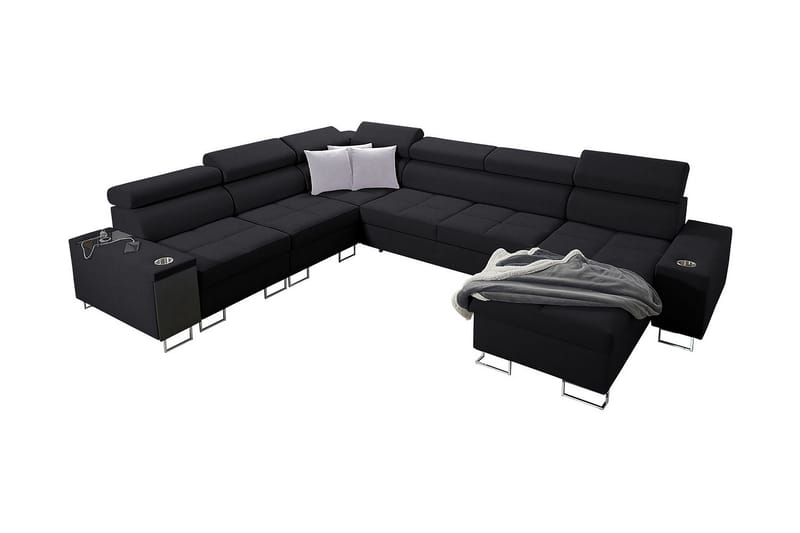 Morenia 4-pers. Hjørnesovesofa Højre, Sort