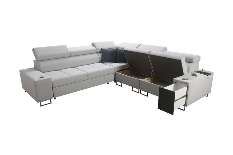 Morenia 4-pers. Hjørnesovesofa Højre - Hvid - Møbler - Sofaer - Sovesofaer