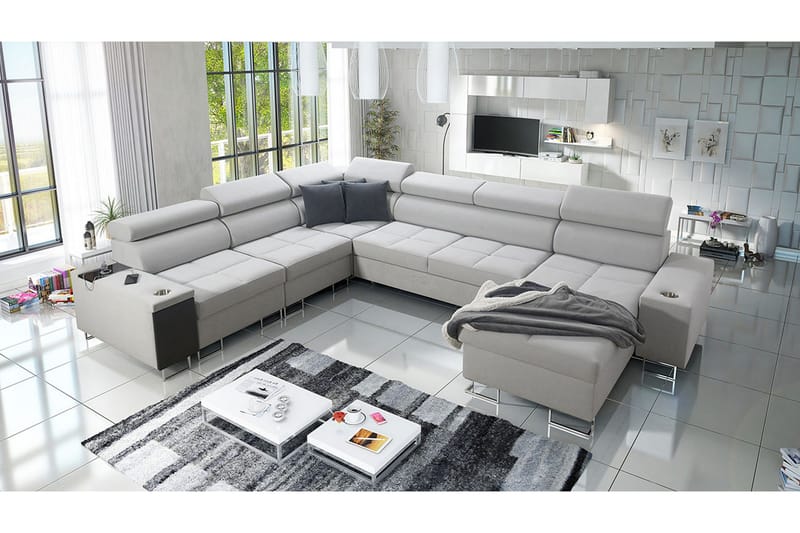 Morenia 4-pers. Hjørnesovesofa Højre - Hvid - Møbler - Sofaer - Sovesofaer