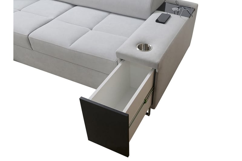 Morenia 4-pers. Hjørnesovesofa Højre - Lysegrå - Møbler - Sofaer - Sovesofaer