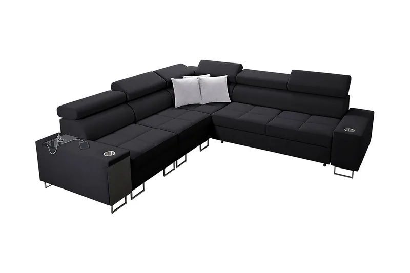 Morenia 4-pers. Hjørnesovesofa Venstre, Sort