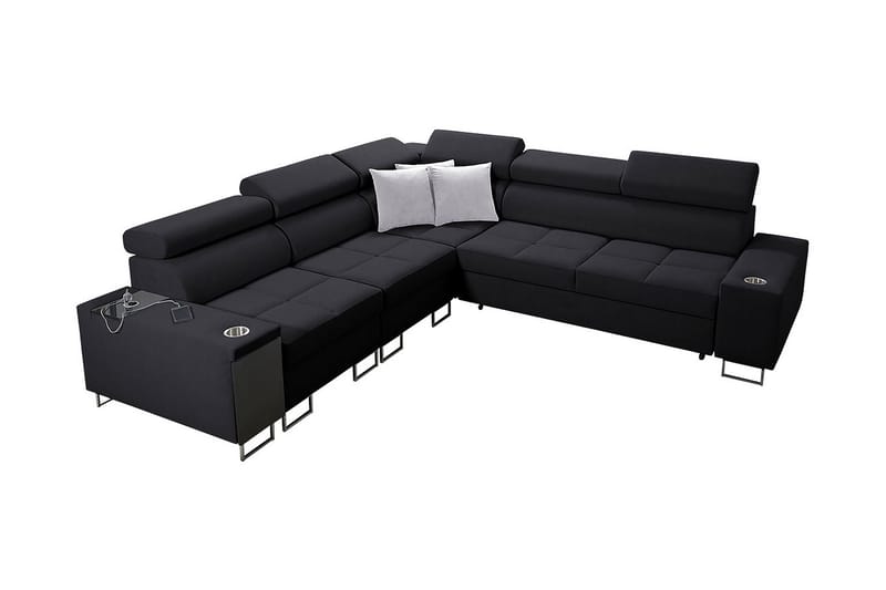 Morenia 4-pers. Hjørnesovesofa Venstre, Sort