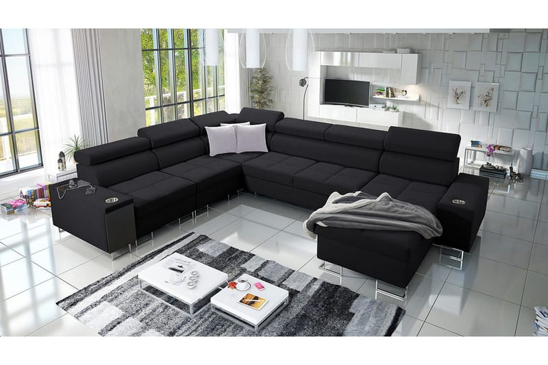 Morenia 4-pers. Hjørnesovesofa Højre - Sort - Møbler - Sofaer - Sovesofaer