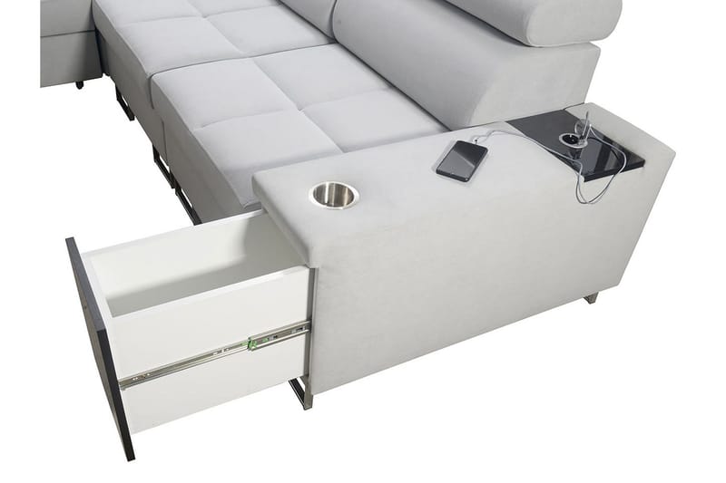 Morenia 4-pers. Hjørnesovesofa Højre - Hvid - Møbler - Sofaer - Sovesofaer