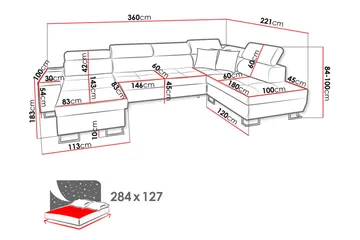 Morenia 4-pers. Hjørnesovesofa Højre - Hvid - Møbler - Sofaer - Sovesofaer