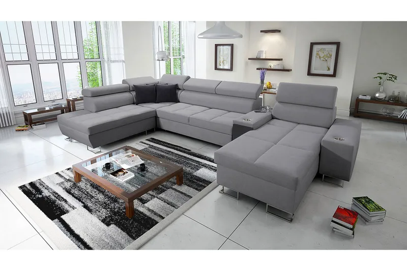 Morenia 4-pers. Hjørnesovesofa Højre - Lysegrå - Møbler - Sofaer - Sovesofaer