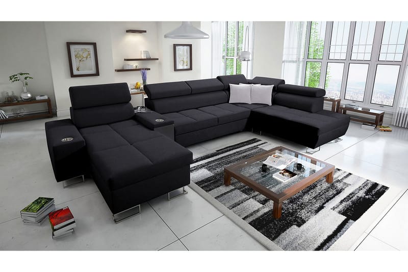 Morenia 4-pers. Hjørnesovesofa Venstre - Sort - Møbler - Sofaer - Sovesofaer