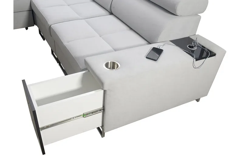 Morenia 4-pers. Hjørnesovesofa Højre - Lysegrå - Møbler - Sofaer - Sovesofaer