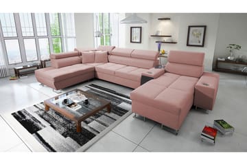 Morenia 4-pers. Hjørnesovesofa Højre - Lyserød - Møbler - Sofaer - Sovesofaer