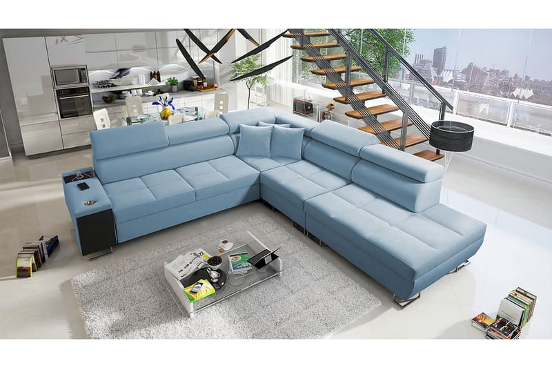 Morenia Sovesofa m. Chaiselong L-formet - Sovesofaer - Velour sofaer