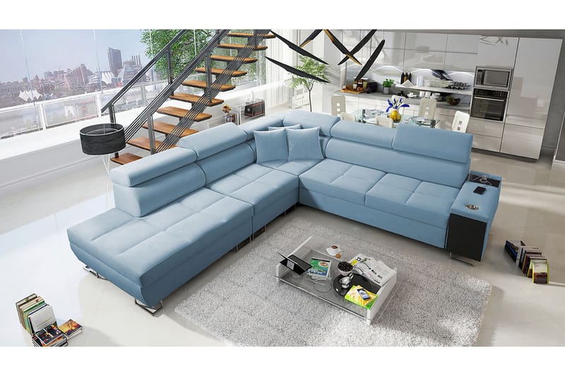 Morenia Sovesofa m. Chaiselong L-formet - Sovesofaer - Velour sofaer