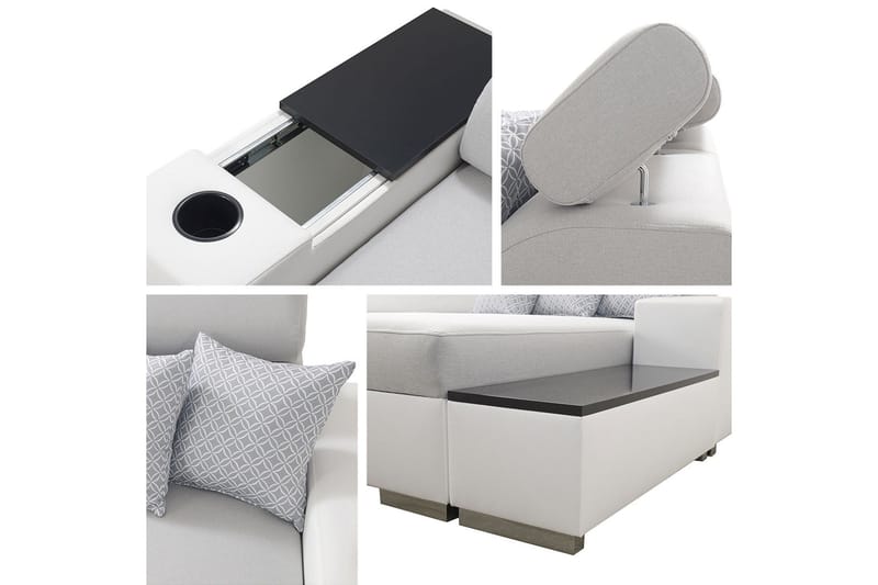 Mumtaz U-Sovesofa Chaiselong Venstre - Lysegrå/Hvid - Møbler - Sofaer - Sovesofaer