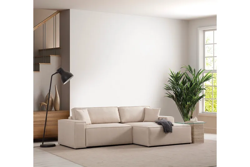 Munehiro Hjørnesovesofa - Ecru - Møbler - Sofaer - Sovesofaer