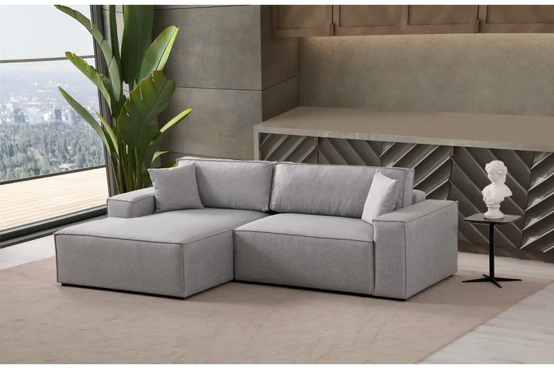 Munehiro Hjørnesovesofa - Lysegrå - Møbler - Sofaer - Sovesofaer