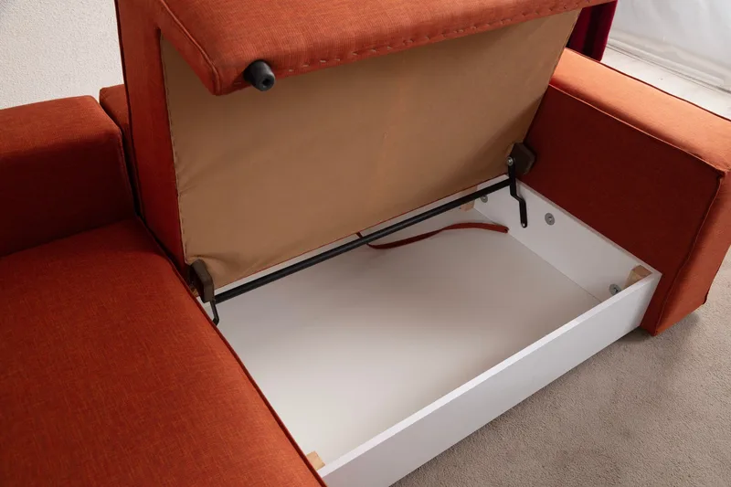 Munehiro Hjørnesovesofa - Orange - Møbler - Sofaer - Sovesofaer