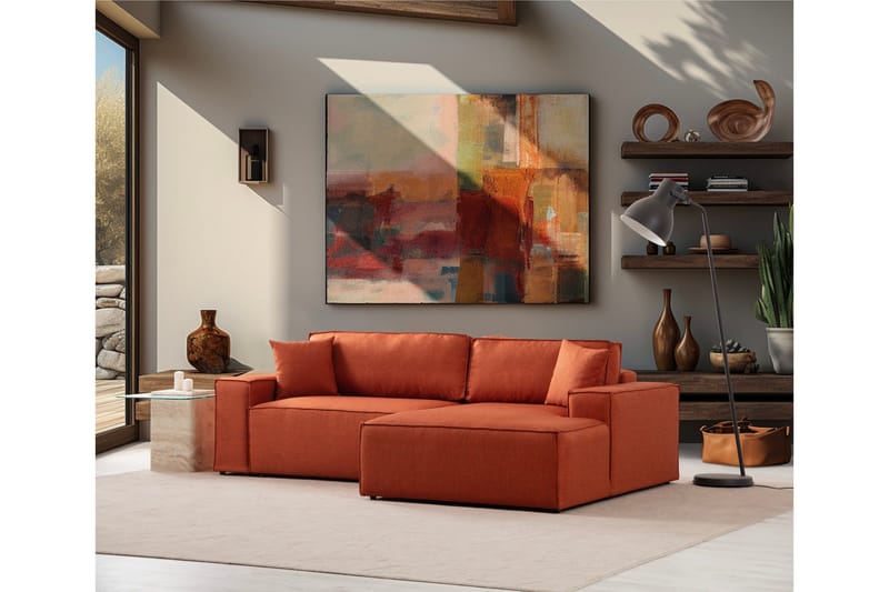 Munehiro Hjørnesovesofa - Orange - Møbler - Sofaer - Sovesofaer