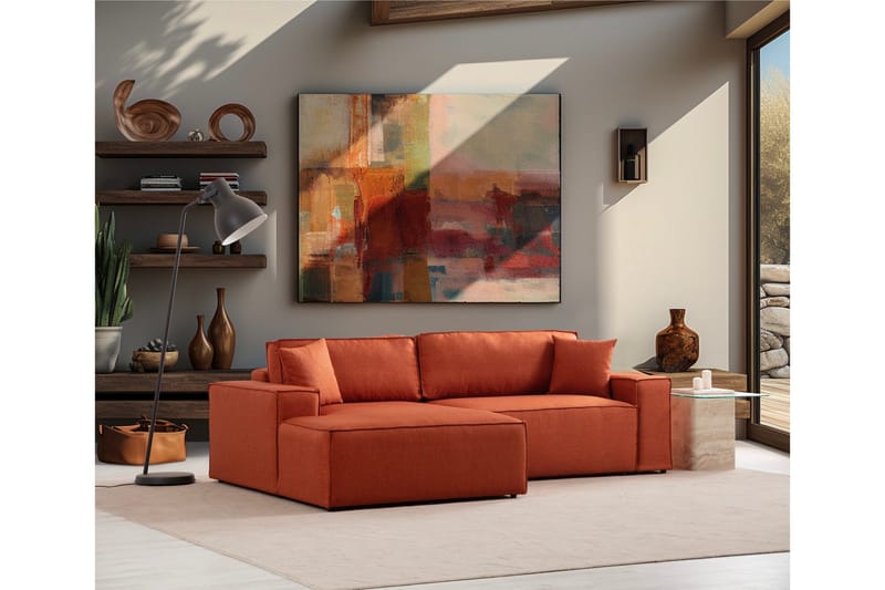 Munehiro Hjørnesovesofa - Orange - Møbler - Sofaer - Sovesofaer