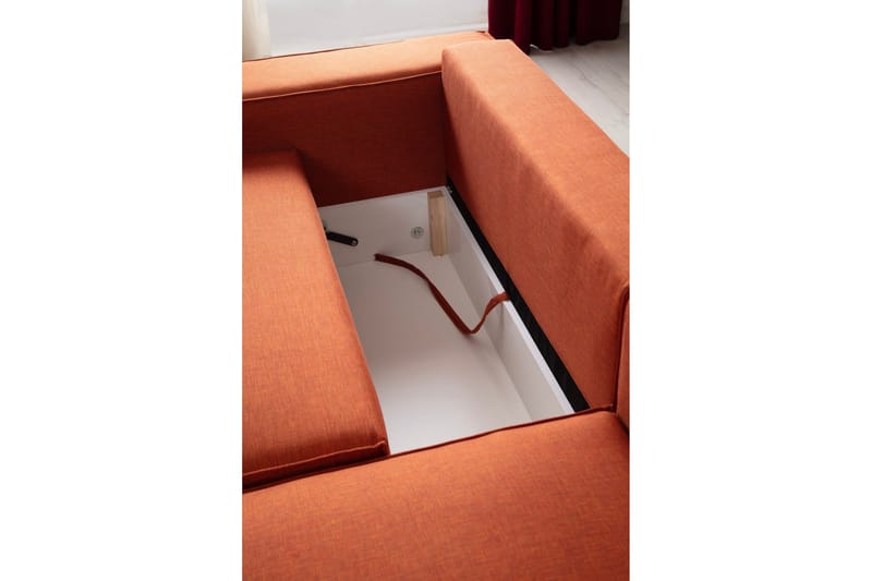 Munehiro Hjørnesovesofa - Orange - Møbler - Sofaer - Sovesofaer