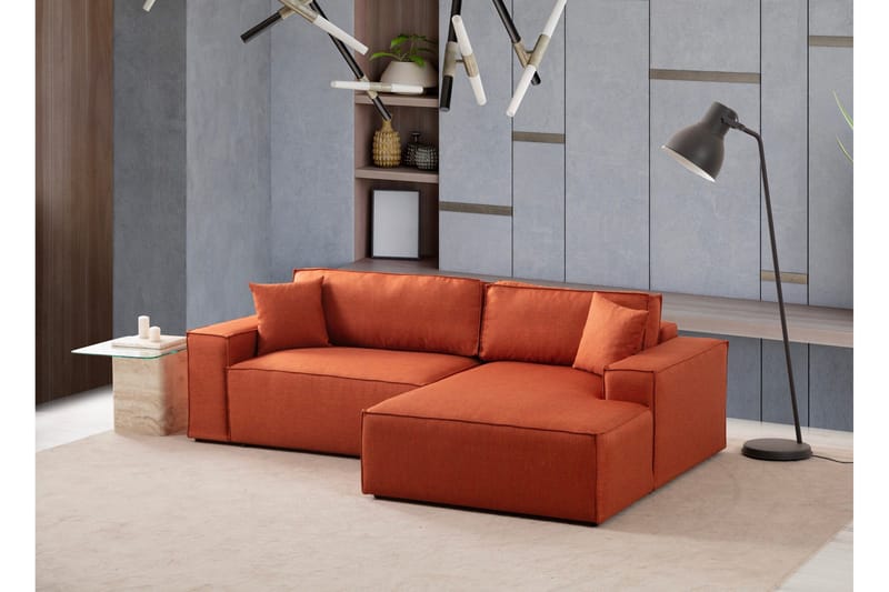 Munehiro Hjørnesovesofa - Orange - Møbler - Sofaer - Sovesofaer