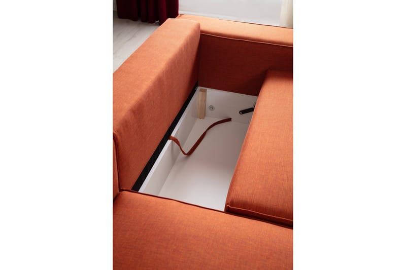 Munehiro Hjørnesovesofa - Orange - Møbler - Sofaer - Sovesofaer