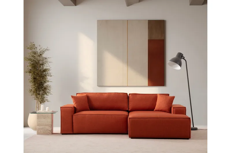 Munehiro Hjørnesovesofa - Orange - Møbler - Sofaer - Sovesofaer
