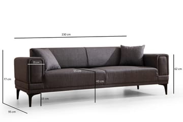 Naoko 3-Pers. Sovesofa - Mørkegrå - Møbler - Sofaer - Sovesofaer