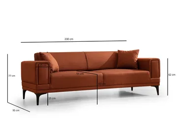 Naoko 3-Pers. Sovesofa - Rød - Møbler - Sofaer - Sovesofaer