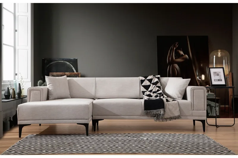 Naoko Sovesofa med chaiselong - Beige - Møbler - Sofaer - Sovesofaer