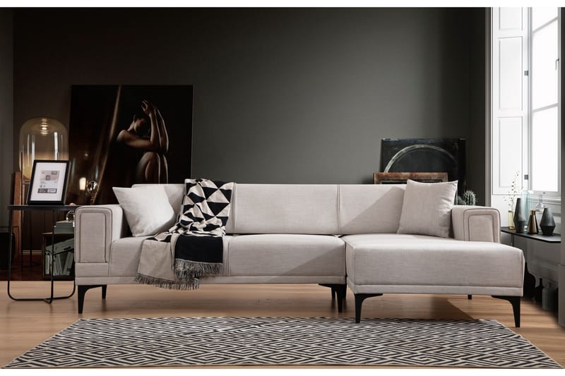 Naoko Sovesofa med chaiselong - Beige - Møbler - Sofaer - Sovesofaer