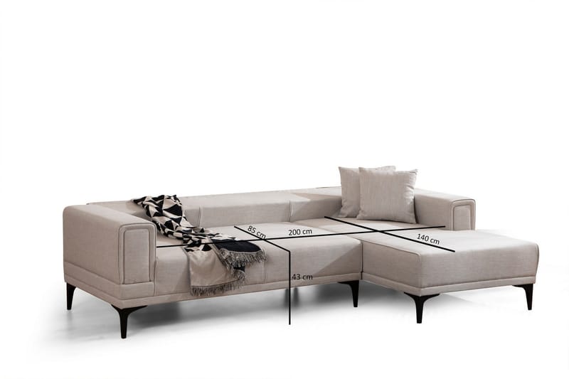 Naoko Sovesofa med chaiselong - Beige - Møbler - Sofaer - Sovesofaer